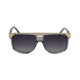 HARINA HT1055 Transparent Grey and Gold SUNGLASSES – Polarized Lenses