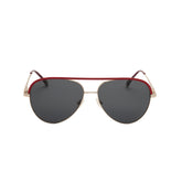 HARINA HT39048 Gold and Red SUNGLASSES – Polarized Lenses