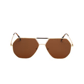 HARINA HT8801 Gold and Brown SUNGLASSES – Polarized Lenses